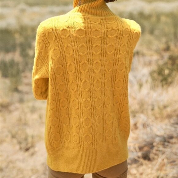 Yellow Cable Knit Sweater - Picture 4 of 5